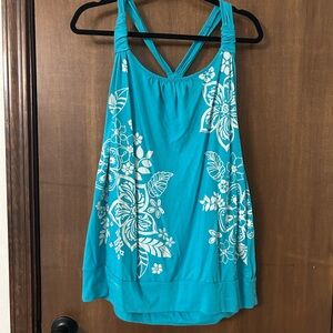 Maurices Turquoise Floral Print Tank Top